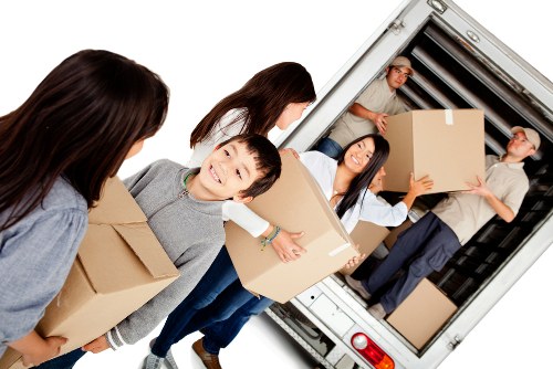Packing boxes in a Tooting home during a move