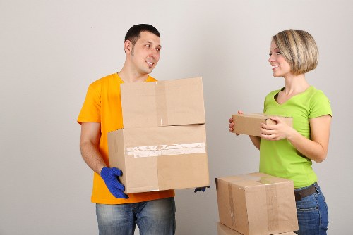 Careful transport of boxes and household items in South London